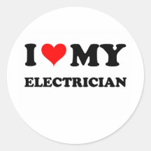 I Love My Electrician Sticker