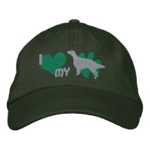 I Love my English Setter Embroidered Hat (Green)