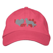 I Love my English Shepherd Embroidered Hat (Pink)