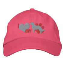 I Love my English Shepherd Embroidered Hat (Pink)