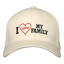 I Love My Family Embroidered Hats