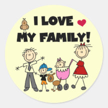 I Love My Family Tshirts and Gifts Round Sticker