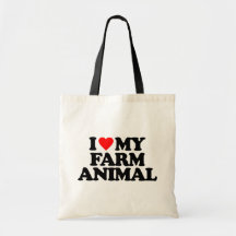 I LOVE MY FARM ANIMAL CANVAS BAG