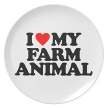 I LOVE MY FARM ANIMAL DINNER PLATE