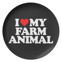 I LOVE MY FARM ANIMAL PLATES