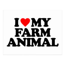 I LOVE MY FARM ANIMAL POST CARD