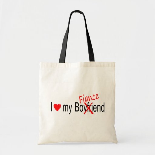 I Love My Fiance Canvas Bags