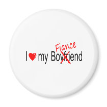 I Love My Fiance Refrigerator Magnet
