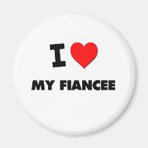 I Love My Fiancee Refrigerator Magnets