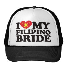 I Love My Filipino Bride Mesh Hats