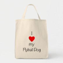 I Love My Flyball Dog Tote Bags