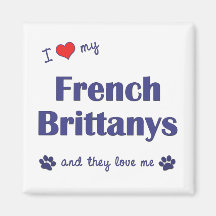 I Love My French Brittanys (Multiple Dogs) Fridge Magnet