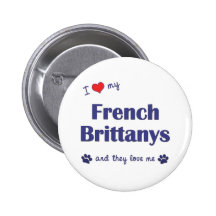 I Love My French Brittanys (Multiple Dogs) Pin