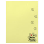 I Love My French Mastiff Pawprint Personalized Letterhead