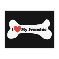I Love My Frenchie - Dog Bone Post Cards