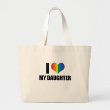 I Love my gay daughter Canvas Bags