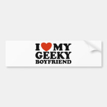I Love My Geeky Boyfriend Bumper Sticker