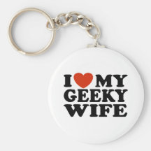 I Love My Geeky Wife Keychain