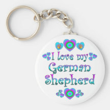 I Love My German Shepherd Keychains