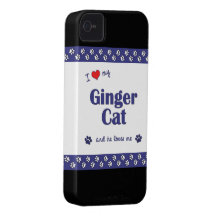 I Love My Ginger Cat (Male Cat) iPhone 4 Case