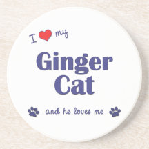 I Love My Ginger Cat (Male Cat) Coaster