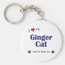 I Love My Ginger Cat (Male Cat) Key Chain