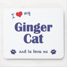 I Love My Ginger Cat (Male Cat) Mouse Pads