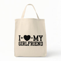 I Love My Girlfriend Tote Bags