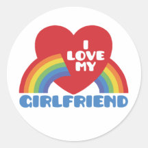 I Love My Girlfriend Round Sticker