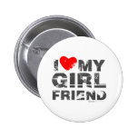 I Love My Girlfriend Vintage Valentines Day heart Pinback Button