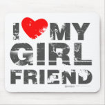 I Love My Girlfriend Vintage Valentines Day heart Mousepads