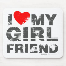 I Love My Girlfriend Vintage Valentines Day heart Mousepads