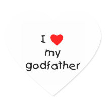 I Love My Godfather Heart Sticker