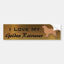"I Love My Golden Retriever" Bumper Stickers