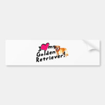 I love my Golden Retriever! Bumper Stickers