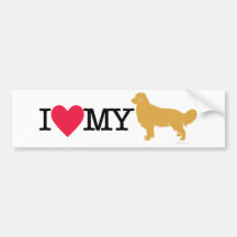 I Love My Golden Retriever ! Bumper Stickers