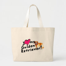 I love my Golden Retriever! Canvas Bags