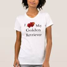 I Love My Golden Retriever Double Heart T Shirt
