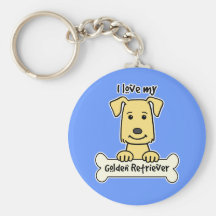 I Love My Golden Retriever Keychain
