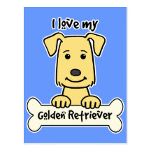 I Love My Golden Retriever Post Card