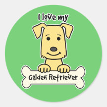 I Love My Golden Retriever Stickers