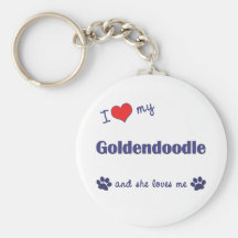 I Love My Goldendoodle (Female Dog) Keychain