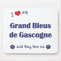 I Love My Grand Bleus de Gascogne (Multiple Dogs) Mousepads