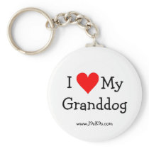 I Love My Granddog Keychain