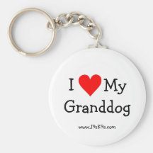 I Love My Granddog Keychain