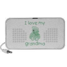 I Love My Grandma (green bear) Travelling Speakers