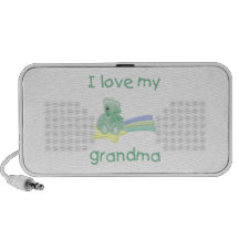 I Love My Grandma (green bear w/ star) Laptop Speakers