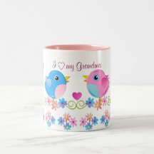 I love my grandma mug with cute baby birds