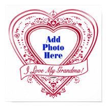 I Love My Grandma! Photo Red Hearts posters