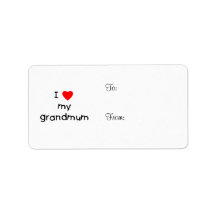 I Love My Grandmum Personalized Address Label